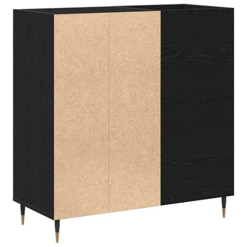 Шкаф за грамофонни плочи с рафт Черния дъб 85 x 38 x 89 см