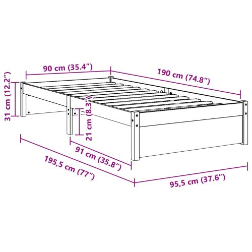 Рамка за легло Солидна бор