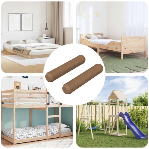 Дървени дюбели 2 pcs Кафяво Ø 8 x 35 мм Масивна дървесина