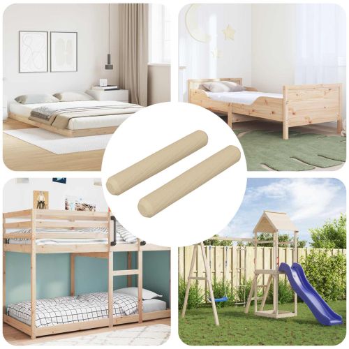 Дървени дюбели 2 pcs Кафяво Ø 8 x 50 мм Масивна дървесина