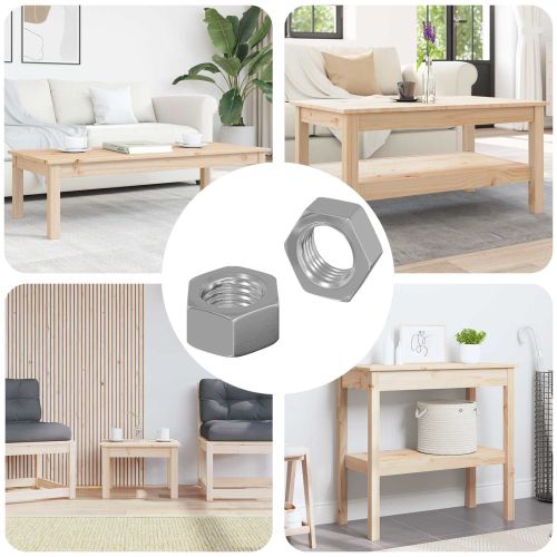 Шестоъгълна гайка 2 pcs Сребрист М6 Метал