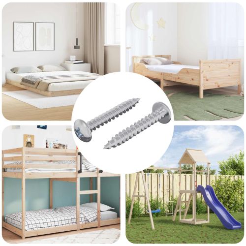 Дървен винт 2 pcs Сребрист M4 x 28 мм Желязо