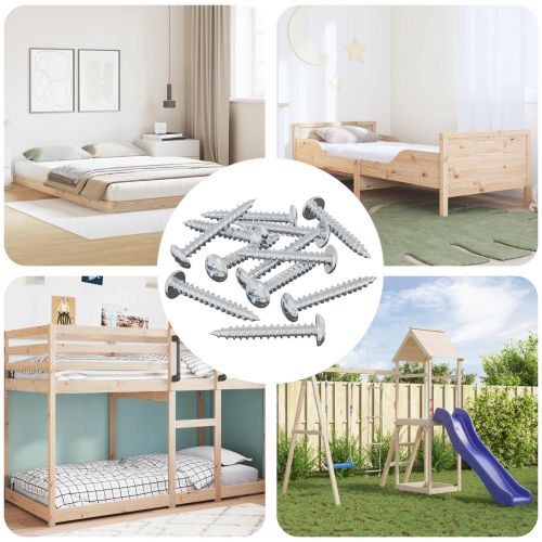 Дървен винт 8182 pcs Сребрист M4 x 28 мм Желязо