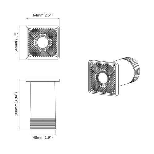 Крака за мебели Регулирума 12 pcs Бяло 64 x 64 x 100 мм ПП