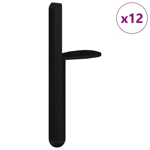 Крака за мебели 12 pcs Черно 66 x 36 x 160 мм Желязо