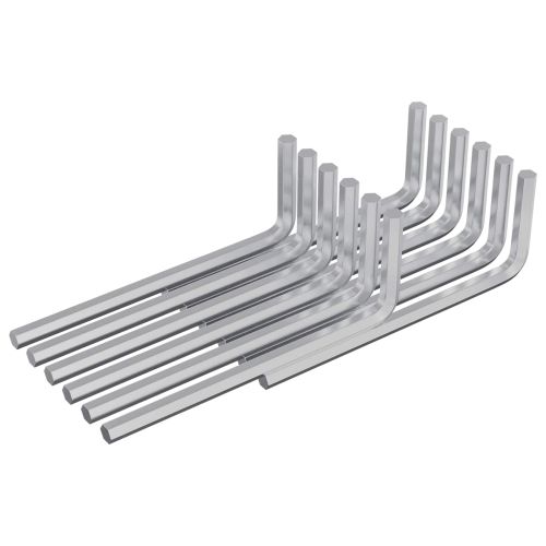 Хекс ключ 12 pcs Сребрист 20 x 52 мм Стомана