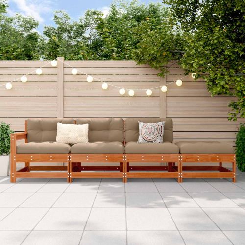 Секционен диван Восъчен Кафяв 252 x 62 x 70,5 см