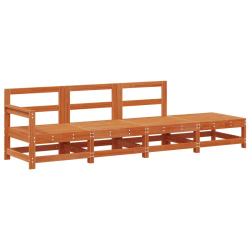 Секционен диван Восъчен Кафяв 252 x 62 x 70,5 см