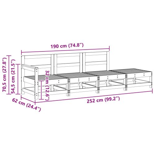 Секционен диван Восъчен Кафяв 252 x 62 x 70,5 см
