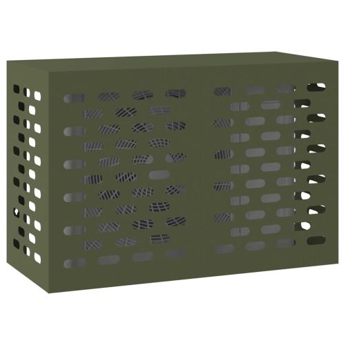 Покритие за климатик Маслиненозелено 90 x 40 x 60 см Стомана