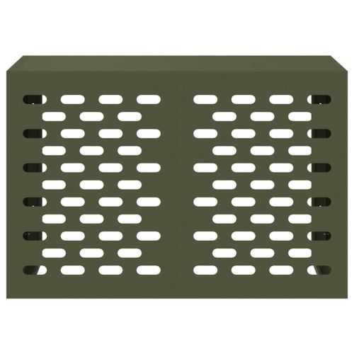 Покритие за климатик Маслиненозелено 90 x 40 x 60 см Стомана