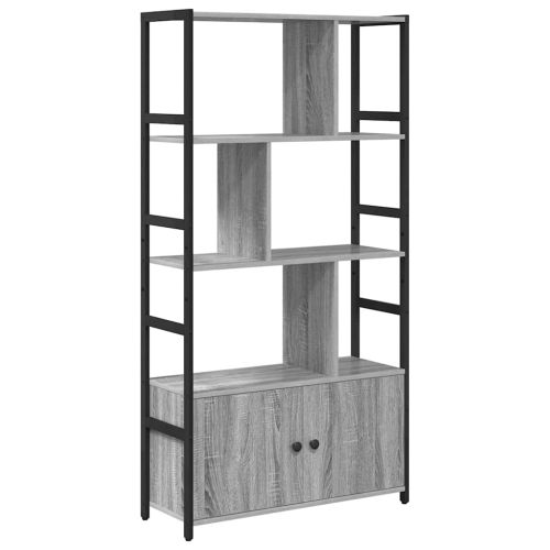 Рафт за книги Сив сонома 80 x 30 x 155,5 см Инженерно дърво