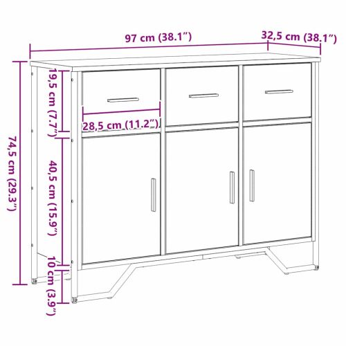 Служебен шкаф Дъб 97 x 32,5 x 74,5 см