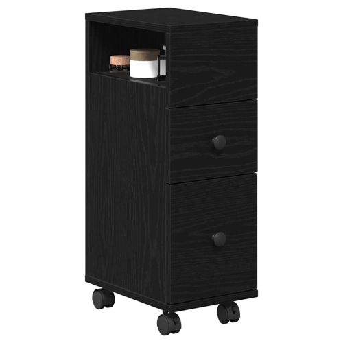 Комплект мебели за баня с колело Черния дъб 33 x 23 x 65 см