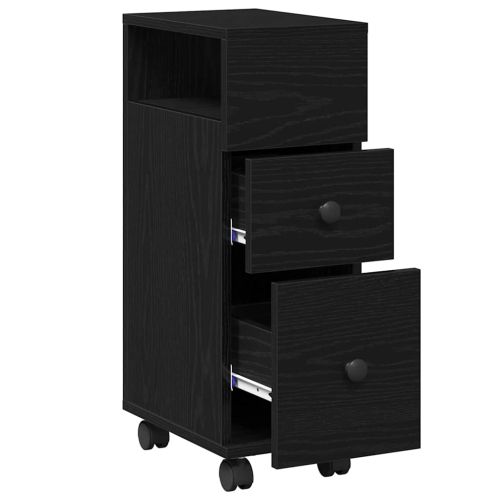 Комплект мебели за баня с колело Черния дъб 33 x 23 x 65 см