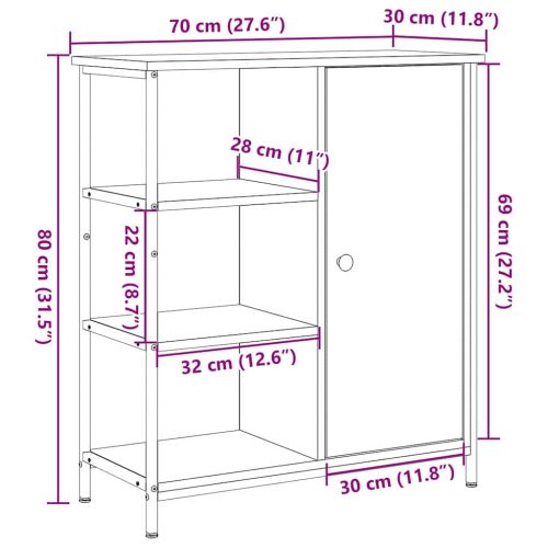 Служебен шкаф Дъб 70 x 30 x 80 см