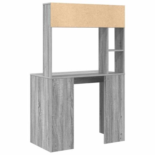 Бюро с рафт Сив Сонома 91 x 50 x 149 см Инженерно дърво