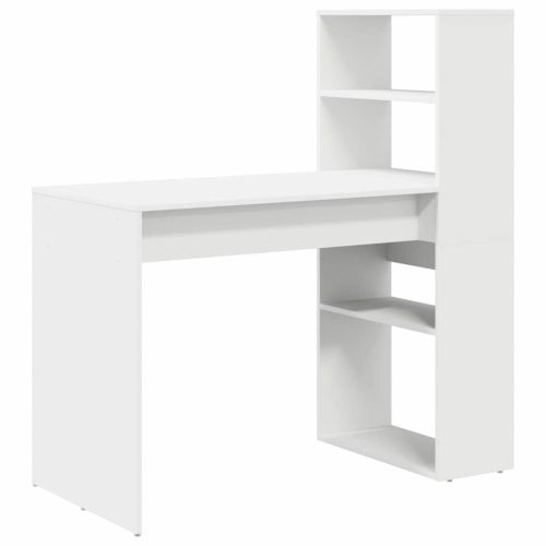 Бюро с рафт Бяло 113 x 54 x 120 см Инженерно дърво