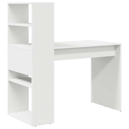 Бюро с рафт Бяло 113 x 54 x 120 см Инженерно дърво