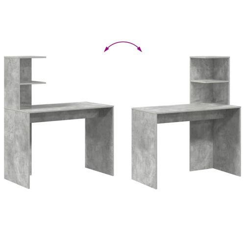 Бюро Циментено сиво 102 x 50 x 124 см Инженерна дървесина