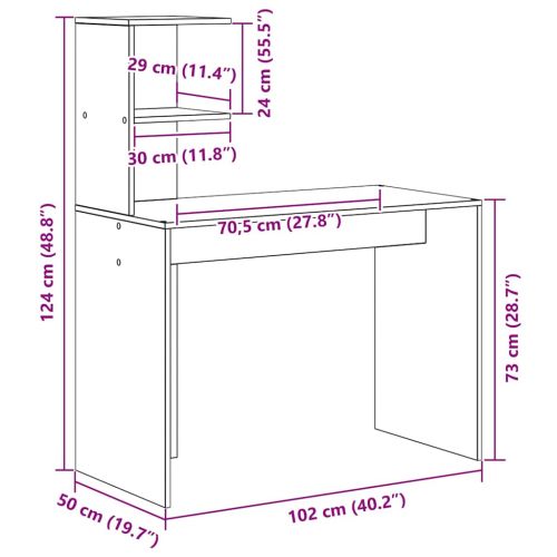 Бюро Дъб 102 x 50 x 124 см Инженерна дървесина