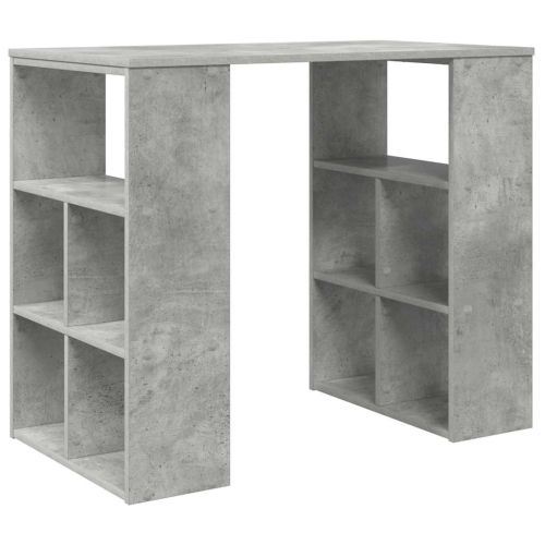 Бюро с рафт Циментено сиво 90 x 50 x 75 см Инженерно дърво