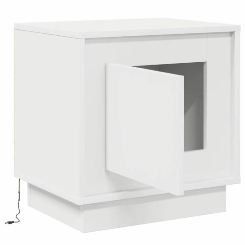 Нощен шкаф Бяло 44 x 34,5 x 45 см Инженерна дървесина