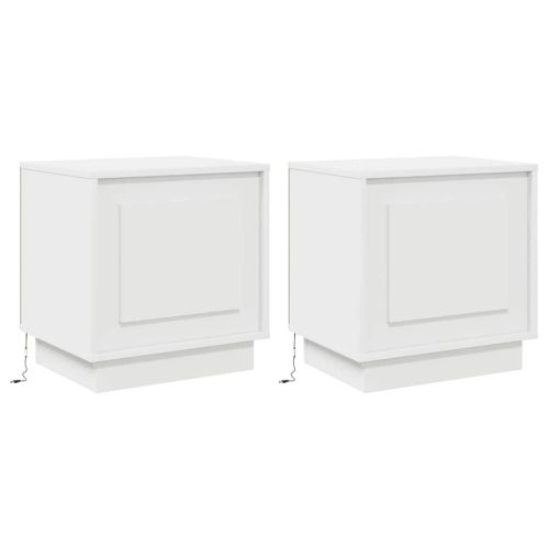 Нощен шкаф 2 pcs Бяло 44 x 34,5 x 45 см Инженерно дърво