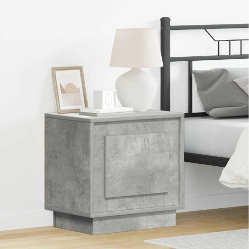 Нощен шкаф Циментено сиво 44 x 34,5 x 45 см Инженерно дърво
