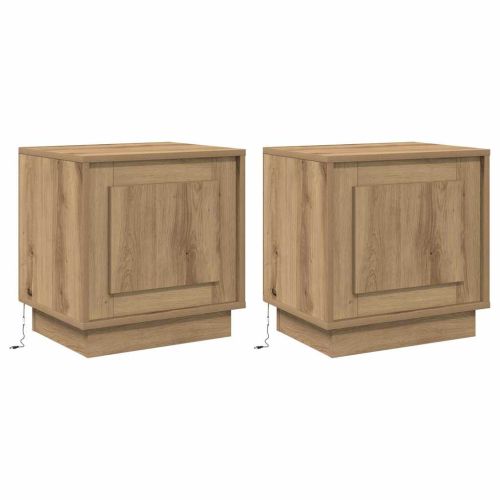 Нощен шкаф 2 pcs Дъб 44 x 34,5 x 45 см Инженерно дърво