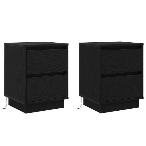 Нощен шкаф 2 pcs Черния дъб 39 x 34,5 x 50 см Инженерно дърво