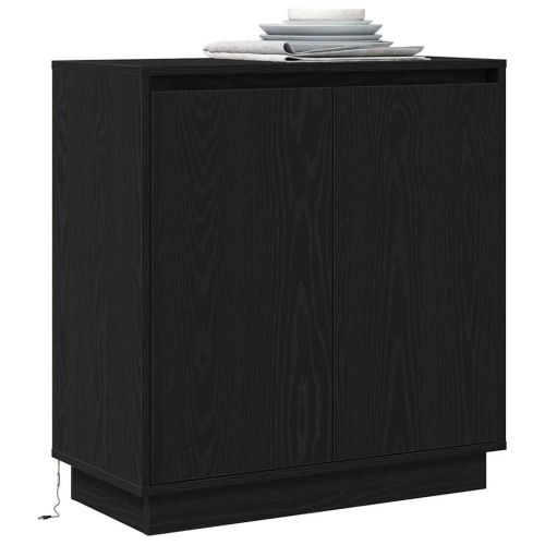 LED конзолна маса Черен дъб 71 x 34,5 x 75 см