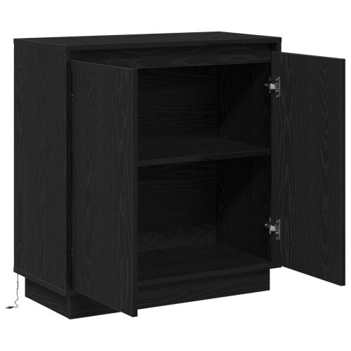LED конзолна маса Черен дъб 71 x 34,5 x 75 см