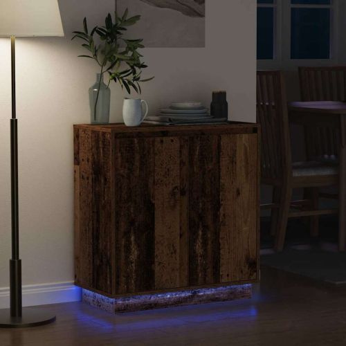 LED конзолна маса Старо дърво 71 x 34,5 x 75 см