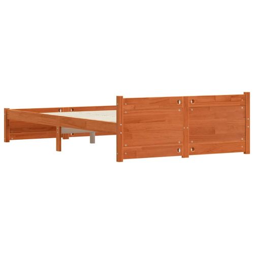 Рамка за легло Кафяво с восъчно покритие 195,5 x 125,5 x 51 см