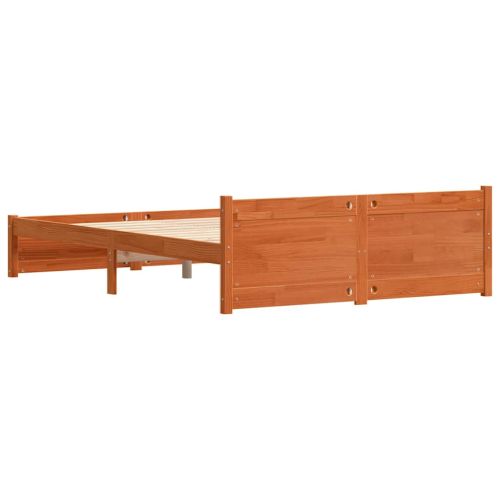 Рамка за легло Кафяво с восъчно покритие 195,5 x 145,5 x 51 см