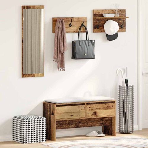 Комплект мебели за антре 4 pcs Старо дърво Инженерно дърво