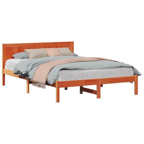 Рамка за легло Кафяво 150 x 200 cm Масивна борова дървесина
