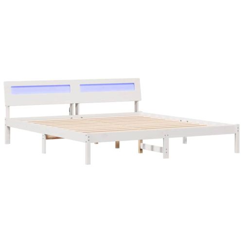 Рамка за легло с таблото Бяло 180 x 200 cm Солидно борово дърво