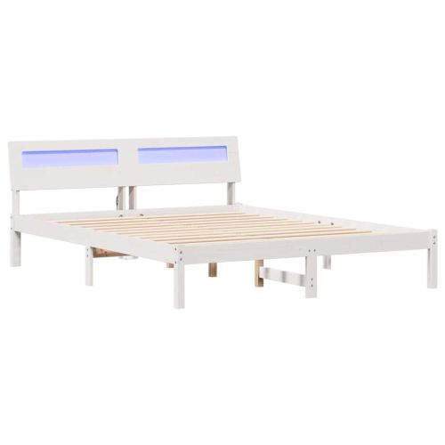 Рамка за легло с таблото Бяло 150 x 200 cm Солидно борово дърво