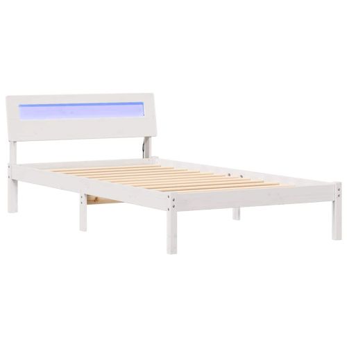 Рамка за легло с таблото Бяло 90 x 190 cm Солидно борово дърво
