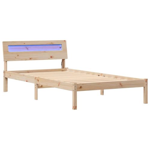 Рамка за легло Кафяво 75 x 190 cm Солидно борово дърво