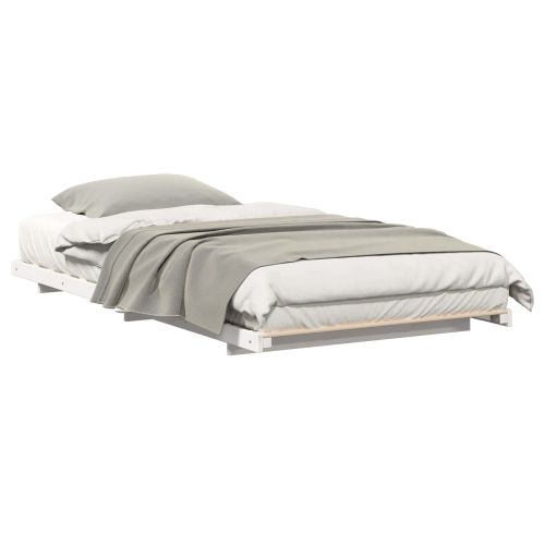 Рамка за легло Бяло 100 x 210 cm Солидно борово дърво
