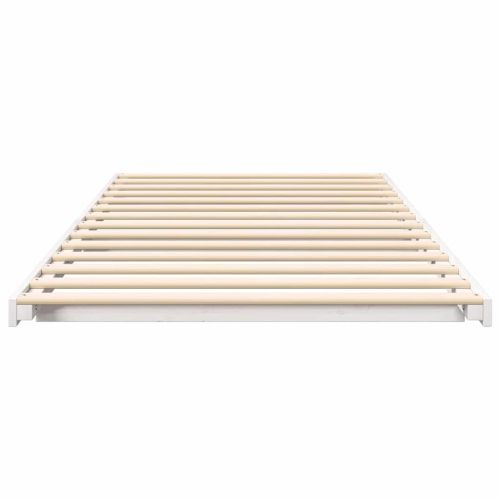 Рамка за легло Бяло 100 x 210 cm Солидно борово дърво