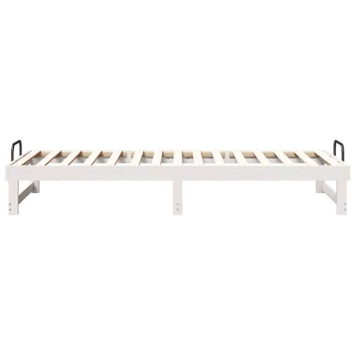 Рамка за легло Бяло 90 x 210 cm Солидно борово дърво