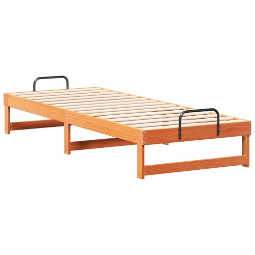 Рамка за легло Кафяво 90 x 210 cm Солидно борово дърво