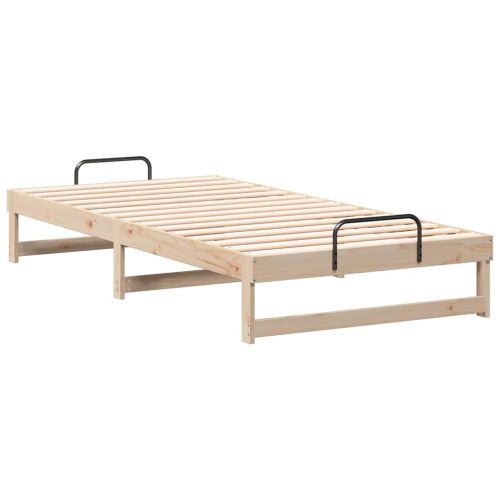 Рамка за легло Кафяво 100 x 210 cm Солидно борово дърво