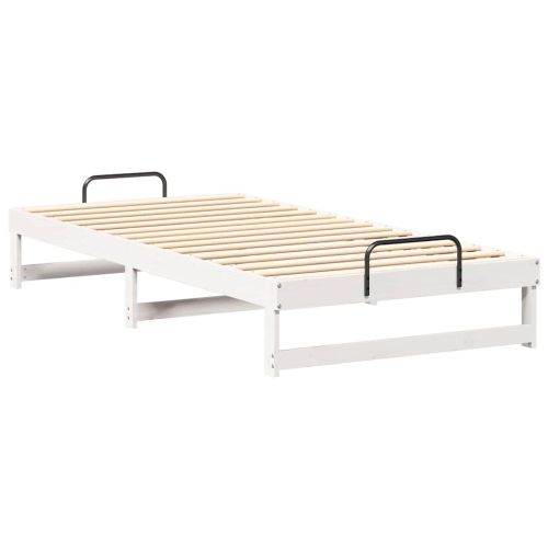 Рамка за легло Бяло 100 x 210 cm Солидно борово дърво