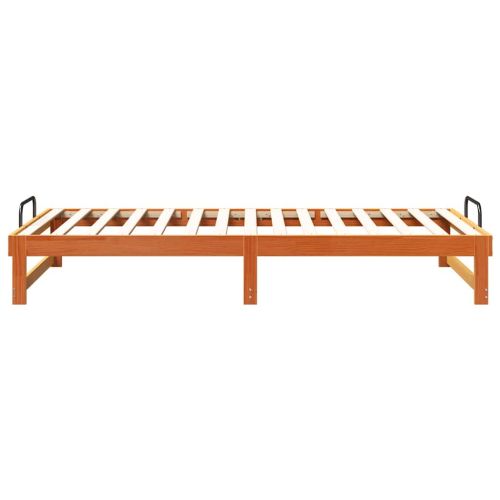 Рамка за легло Кафяво 100 x 210 cm Солидно борово дърво