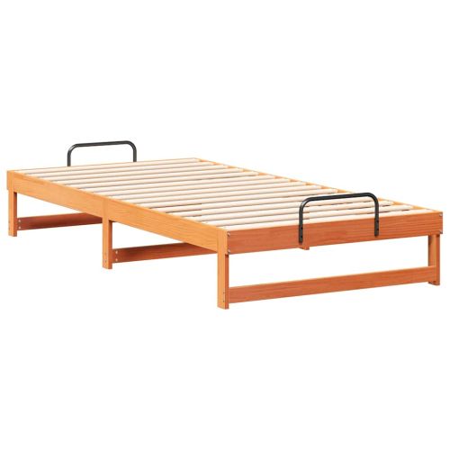 Рамка за легло Кафяво 100 x 210 cm Солидно борово дърво
